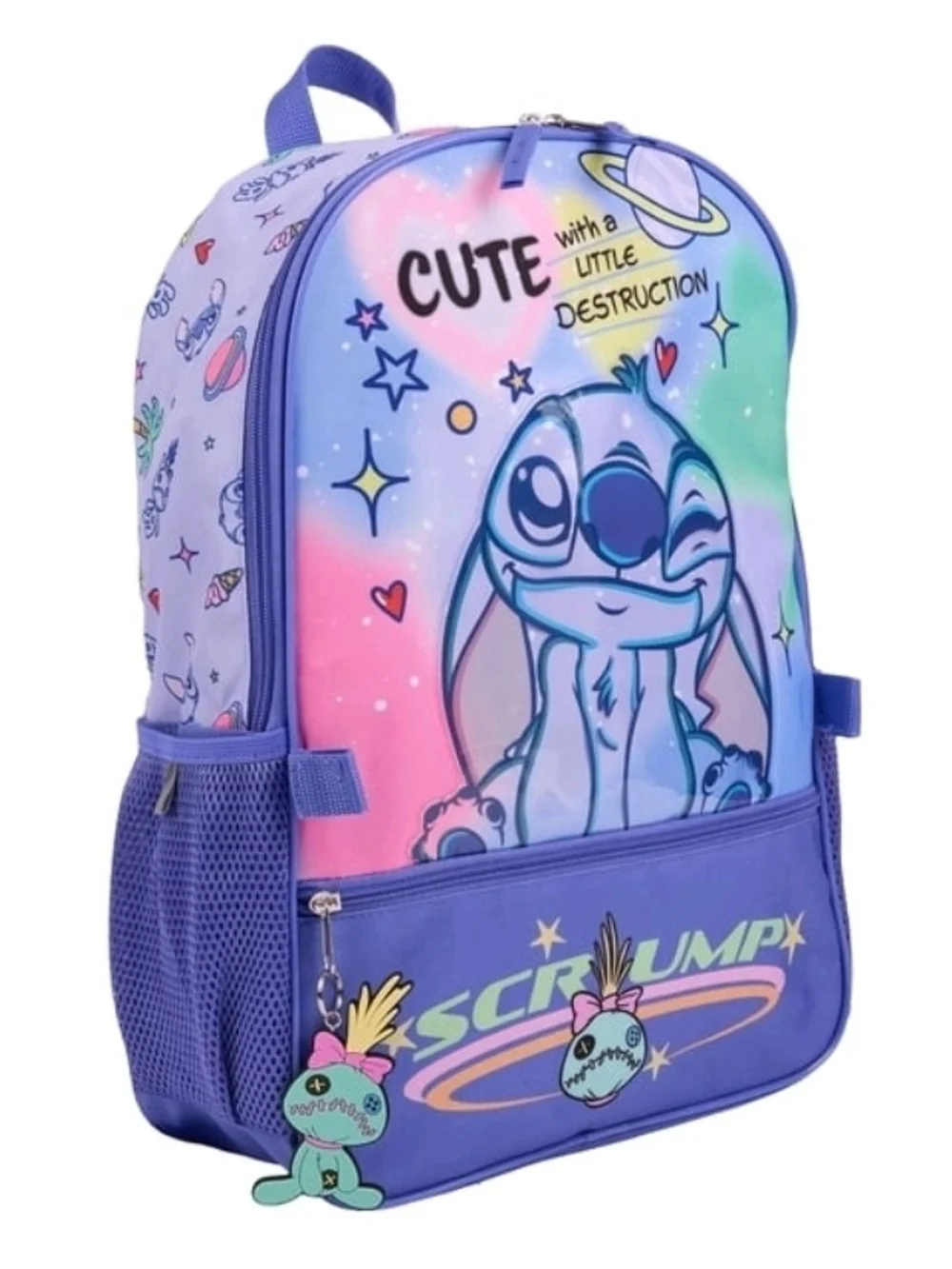Disney Stich Backpack with Pink & Green Accents